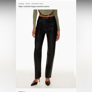 Aritzia Melina Leather Pant in Black